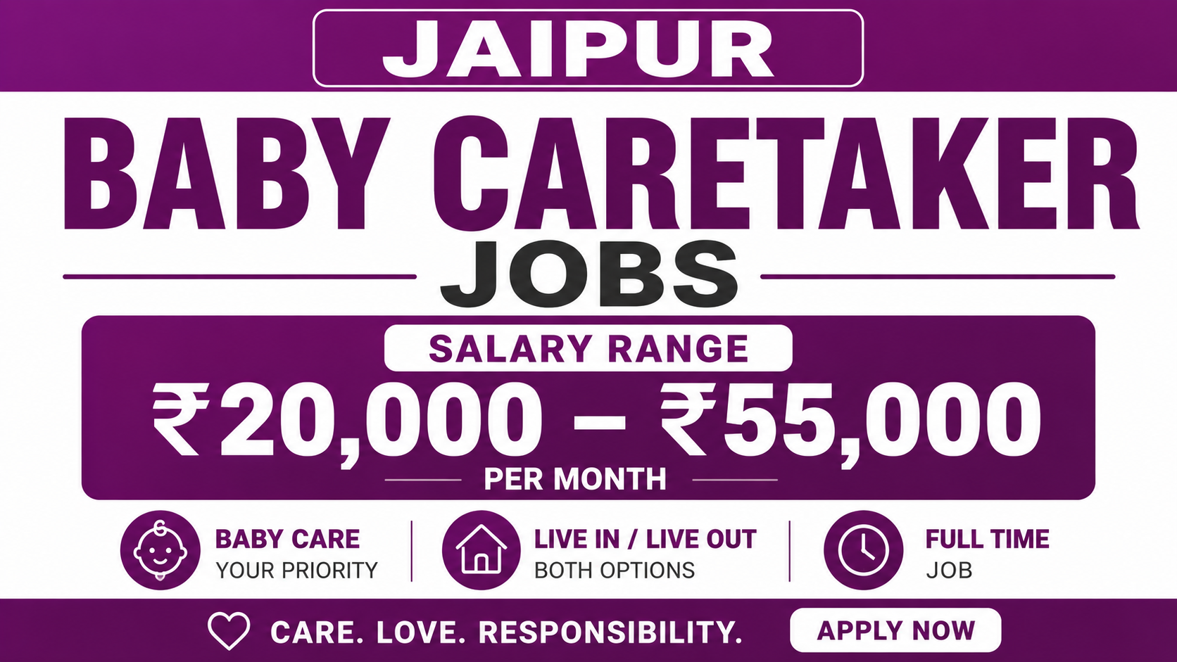 Jaipur Baby Caretaker Jobs India 2026: Eligibility, Salary, Qualification, Duties and How to Apply