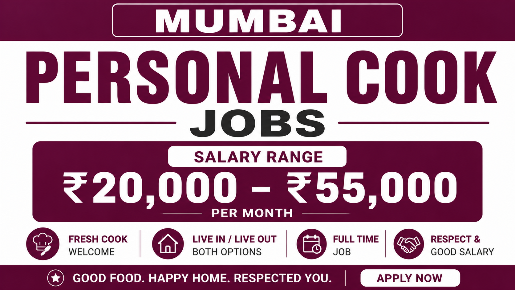 Mumbai Personal Cook Jobs India 2026: Eligibility, Salary, Skills, Responsibilities and How to Apply